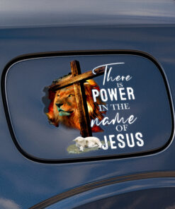 Jesus Power Cross & Lamb Decal - Lion of Judah Jesus Stickers, Christian Stickers & Car Decals - Transparent Vinyl for Faith Display
