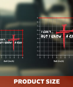 I Can't But I Know A Guy Car Decal - Cross Decals for Cars, Christian Bumper Stickers & Weatherproof Vinyl Car Stickers for Window, Bumper, Laptop, Tumbler