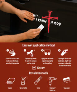 I Can't But I Know A Guy Car Decal - Cross Decals for Cars, Christian Bumper Stickers & Weatherproof Vinyl Car Stickers for Window, Bumper, Laptop, Tumbler