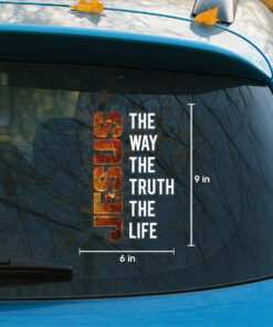Jesus The Way The Truth The Life Car Decal - Christian Decals, Car Decal Christian & Bible Verse Vinyl - Calcomanía Cristiana para Carros