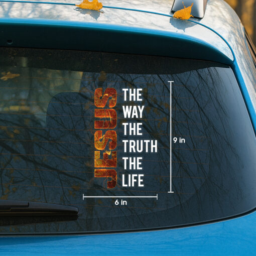 Jesus The Way The Truth The Life Car Decal - Christian Decals, Car Decal Christian & Bible Verse Vinyl - Calcomanía Cristiana para Carros