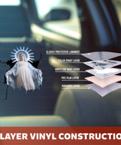 Maria Saint Mary Mother of Jesus Car Decal - Blessed Virgin Mary Christian Stickers, Jesus Stickers & Car Decals for Bumper or Window