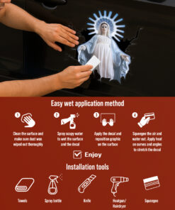 Maria Saint Mary Mother of Jesus Car Decal - Blessed Virgin Mary Christian Stickers, Jesus Stickers & Car Decals for Bumper or Window