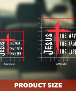 John 14-6 Car Decal - Jesus The Way The Truth The Life, Trust in God Car Decal, Christian Car Stickers & Bible Verse Vinyl for Truck, SUV, Laptop
