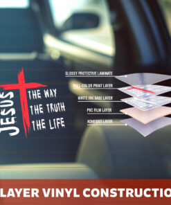 John 14-6 Car Decal - Jesus The Way The Truth The Life, Trust in God Car Decal, Christian Car Stickers & Bible Verse Vinyl for Truck, SUV, Laptop