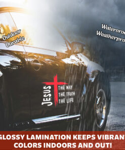 John 14-6 Car Decal - Jesus The Way The Truth The Life, Trust in God Car Decal, Christian Car Stickers & Bible Verse Vinyl for Truck, SUV, Laptop