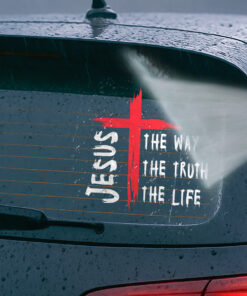 John 14-6 Car Decal - Jesus The Way The Truth The Life, Trust in God Car Decal, Christian Car Stickers & Bible Verse Vinyl for Truck, SUV, Laptop