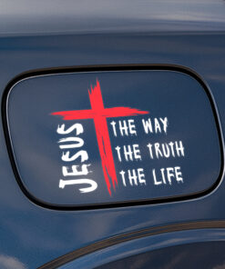 John 14-6 Car Decal - Jesus The Way The Truth The Life, Trust in God Car Decal, Christian Car Stickers & Bible Verse Vinyl for Truck, SUV, Laptop