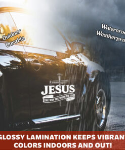 Jesus The Way The Truth The Life Car Decal - Christian Car Stickers, Catholic Car Decal & Faith Cross Vinyl for Car, Truck, Laptop