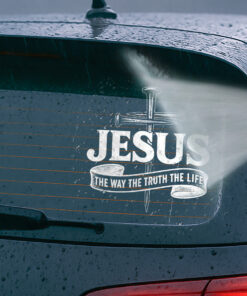 Jesus The Way The Truth The Life Car Decal - Christian Car Stickers, Catholic Car Decal & Faith Cross Vinyl for Car, Truck, Laptop