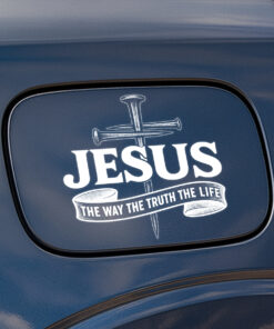 Jesus The Way The Truth The Life Car Decal - Christian Car Stickers, Catholic Car Decal & Faith Cross Vinyl for Car, Truck, Laptop