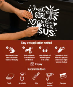 Just A Girl Who Loves Jesus Decal - Christian Stickers, Jesus Stickers & Car Decals - Waterproof Vinyl for Cars, Trucks, Laptops, Windows