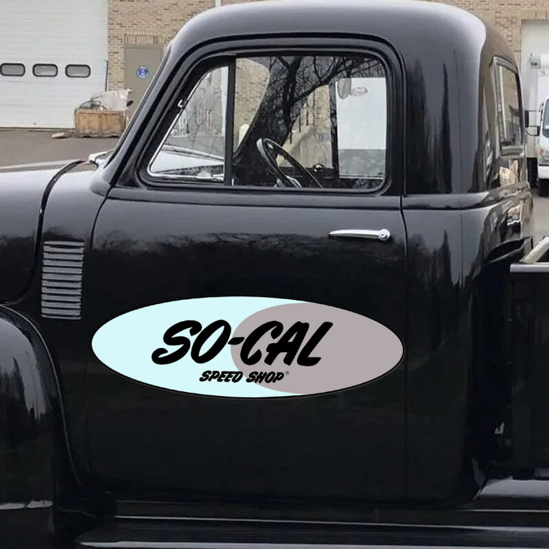 Personalized SO-CAL Speed Shop Oval Decal, Vintage Hot Rod Style
