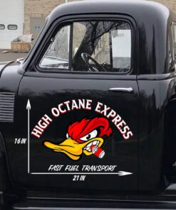 Alternative view of High Octane Express Hot Rod Decal Hot Rod Woodpecker Truck Door Decal (2pcs)