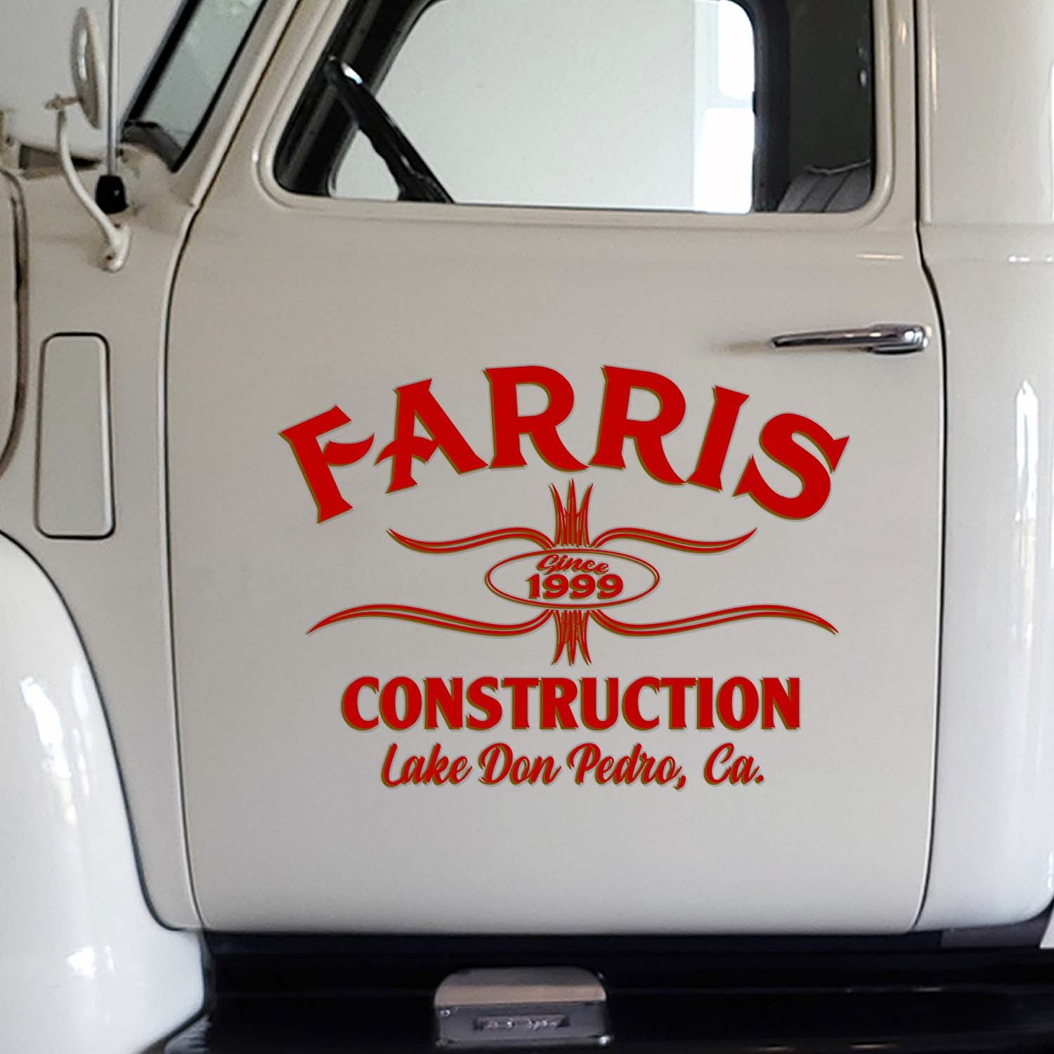 Cutsom Pinstriping Truck Lettering Vinyl Sticker 2psc