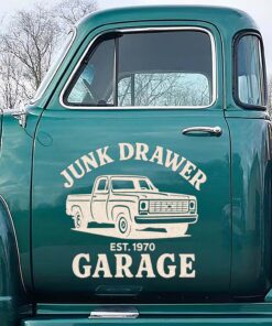 Vintage Junk Drawer Garage Retro Truck Door Decal 2pcs