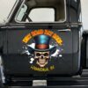 Rat Rod Skull Decal Dirt Road Hot Rod Sticker with Top Hat, Logandale NV Garage Stickers