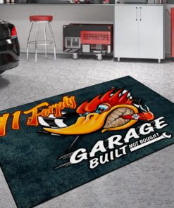 Kultrure Old School Hot Rod Mr. Horsepower 41 Forps Built Not Bought Garage Area Rug
